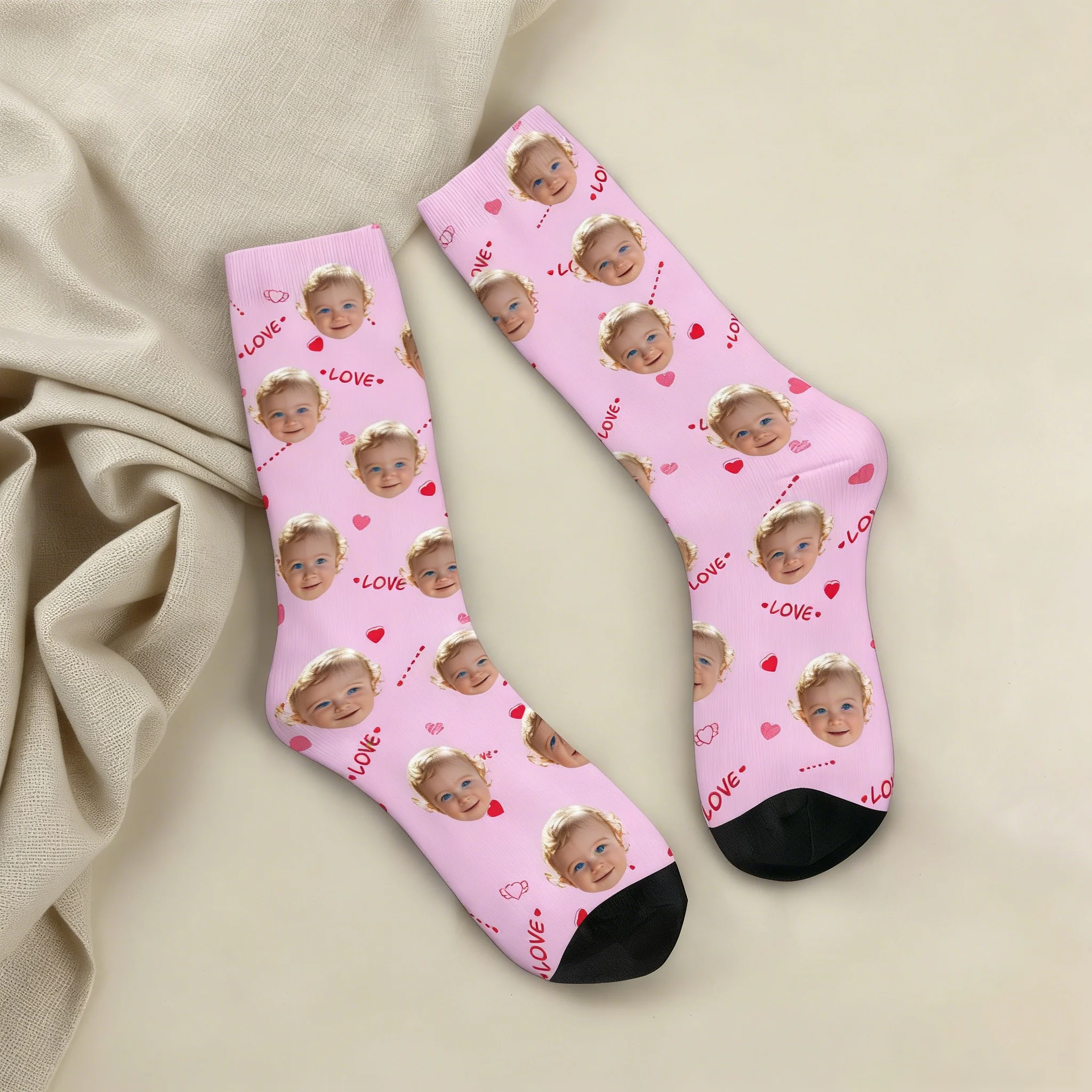 جوارب مخصصة على شكل وجه للجنسين، جوارب مخصصة، جوارب صور شخصية، جوارب مخصصة كهدية #3