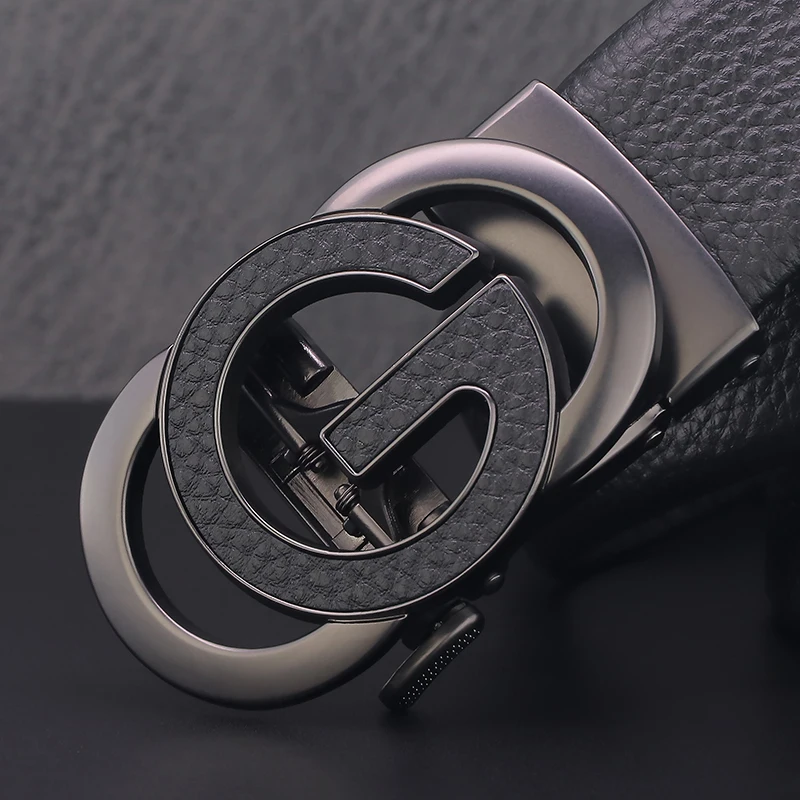 

High Quality G Letter Automatic Buckle Belt Men Luxury Brand Black Belt Casual Designer Leather Belt Fashion