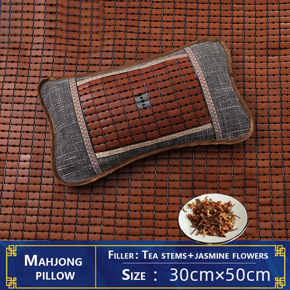 

Ice Cool Bamboo Pillow Bedroom Bed Sleep Cool Mahjong Ancient Rattan Bamboo Pillow Summer Tea Pillow Core Single Pillow Almohada