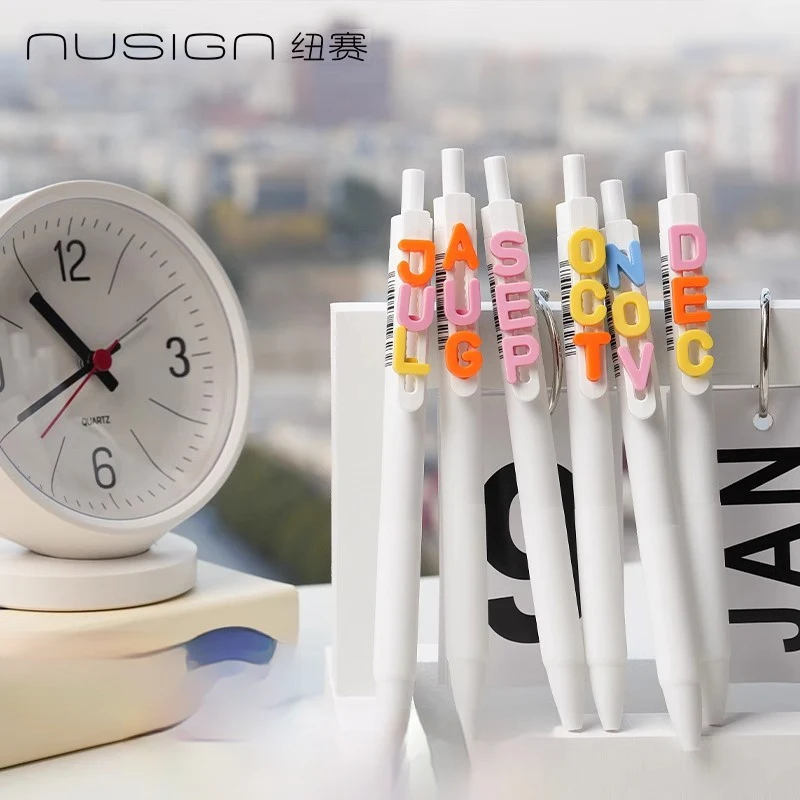 

Deli Nusign Heart DIY Creative Gel Pen,0.5mm ST Tip Soft Comfort Grip Dual-Ball Black Fast Drying Aesthetic stationery Notes&Art