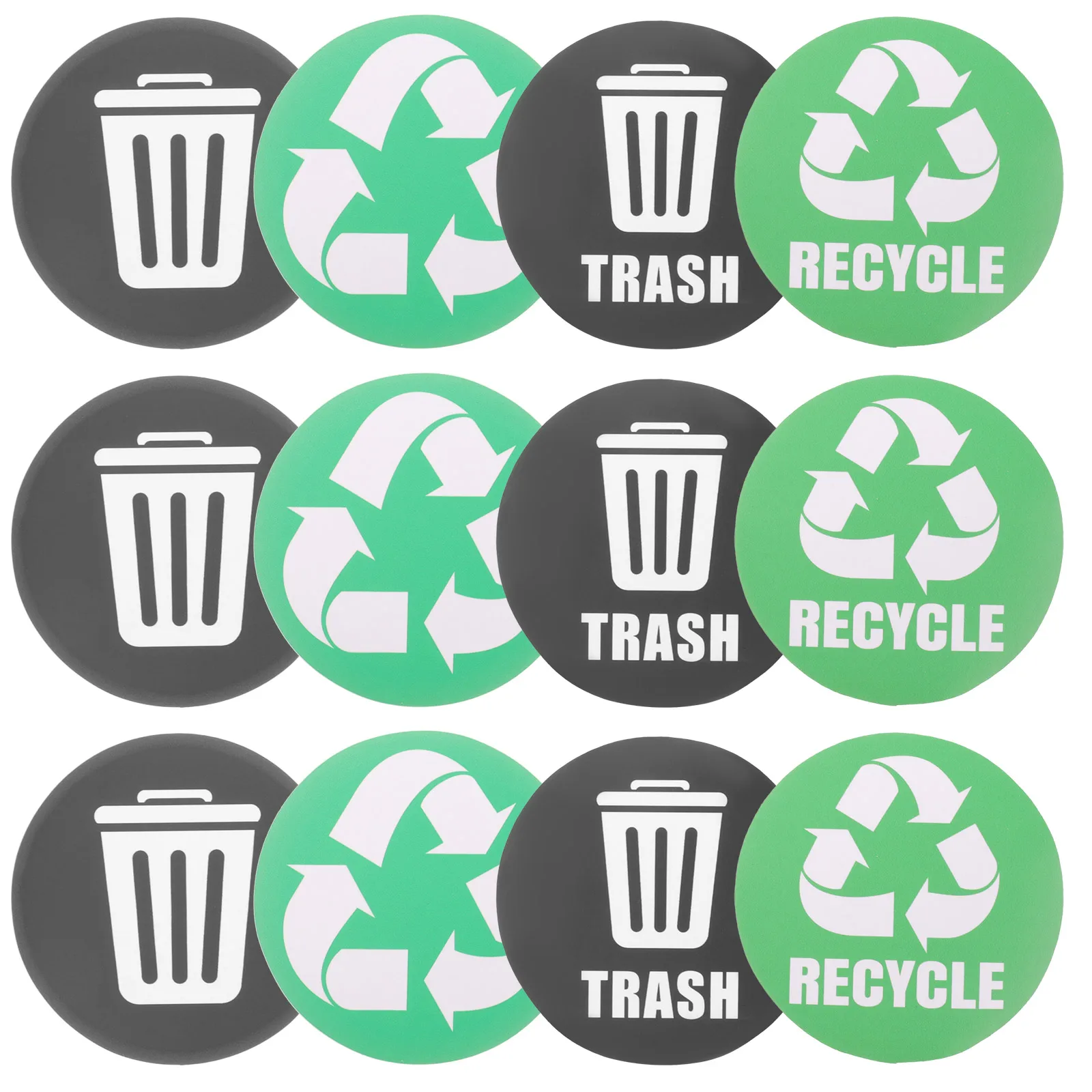 12pcs Waste Bin Trash Bin Sign Label Sticker Waste Sorting Decal Sticker Pvc Self-Adhesive Garbage Classification Stickers