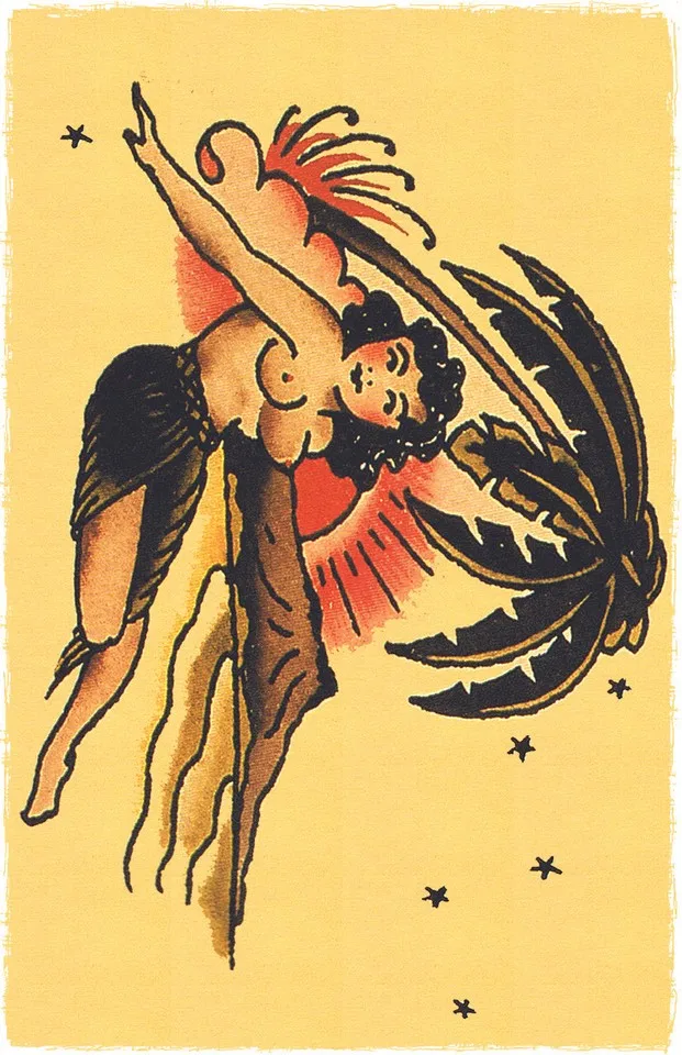 Risque Sexy Navy HULA girl vintage Sailor Jerry Pin Up Tattoo Poster Hawaii Burlesque Sailing Navy Ship Home Decor