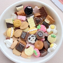 30Pcs Mixed Nail Art Resin Cartoon Charms Cake, Cookies, Chocolate Designer Charms Rhinestones DIY Craft For Nail 3D Decorations