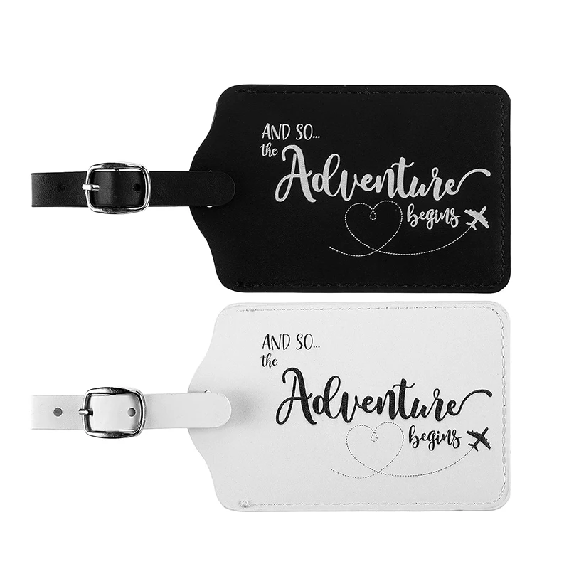 So The Adventure Begins Luggage Tag Bridal Shower Mr Mrs bride groom Honeymoon Travel Wedding Engagement Newlywed couple gift