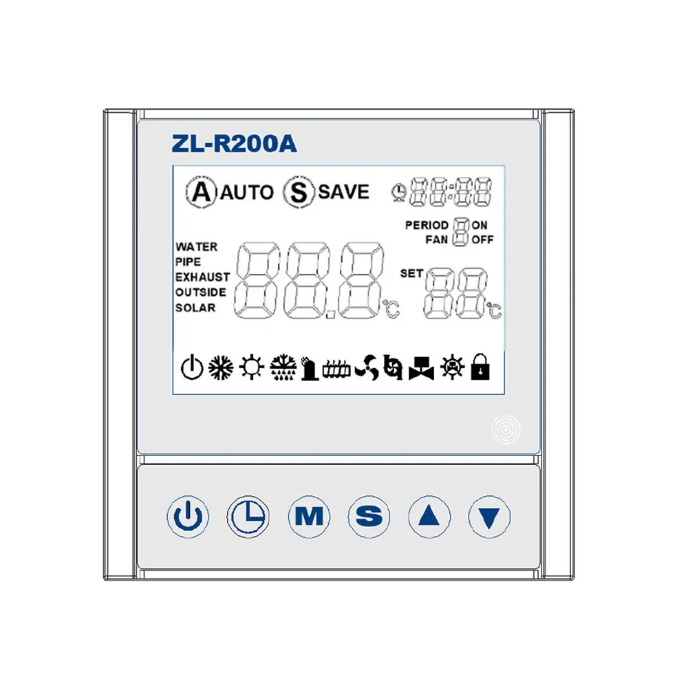 ZL-R200A Новая версия Универсальный воздушный тепловой насос контроллер водонагревателя 220 В 30 А тепловой насос контроллер нагрева горячей воды