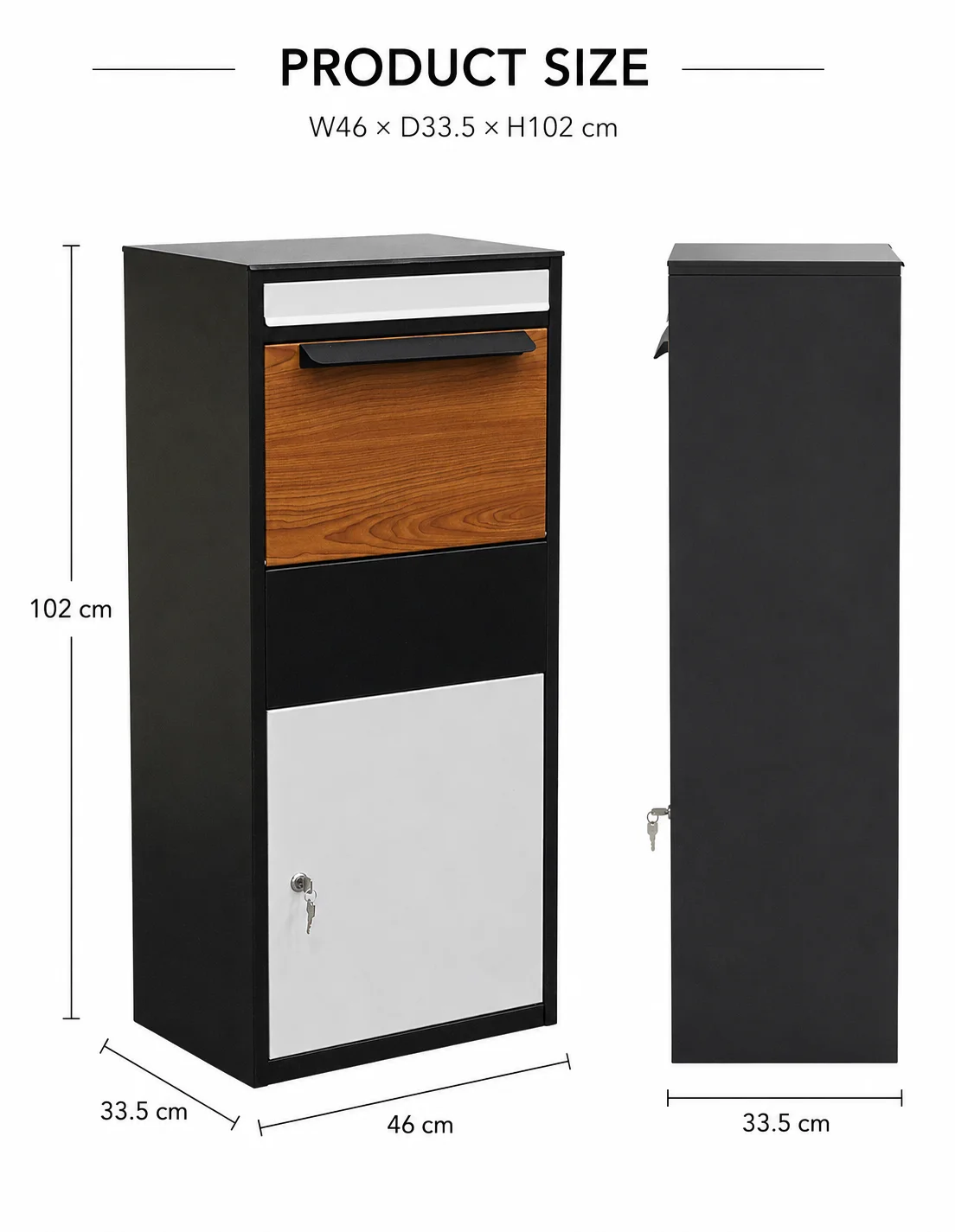Custom Outdoor Free Standing Large Capacity Parcel Delivery Box Post Mounted Key Anti-theft Design Mailbox for Apartment Use