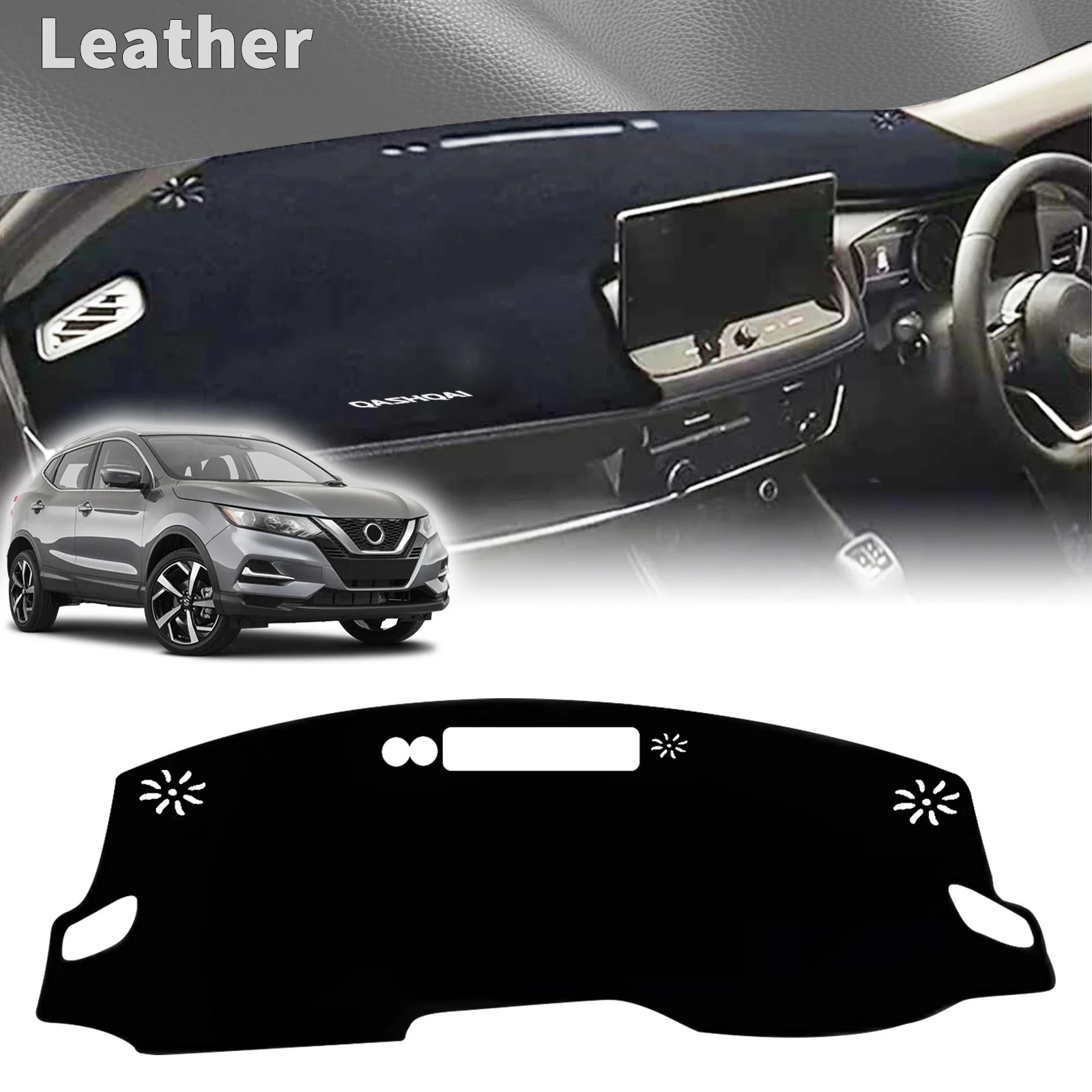 

fit for Nissan Qashqai J12 2021-2025 Car Accessories Dashmat DashMat Sunshade Dashboard Cover Pad Protective Carpet Leather