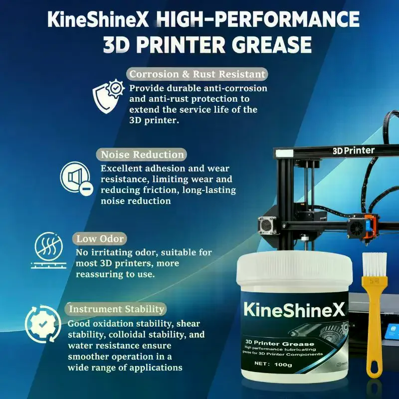 3D Printer Grease For Z Axis Screws Rails Low Noise Lubricant Fits Ender 3 Bambu Lab Prusa Voron 100g With Brush Premium