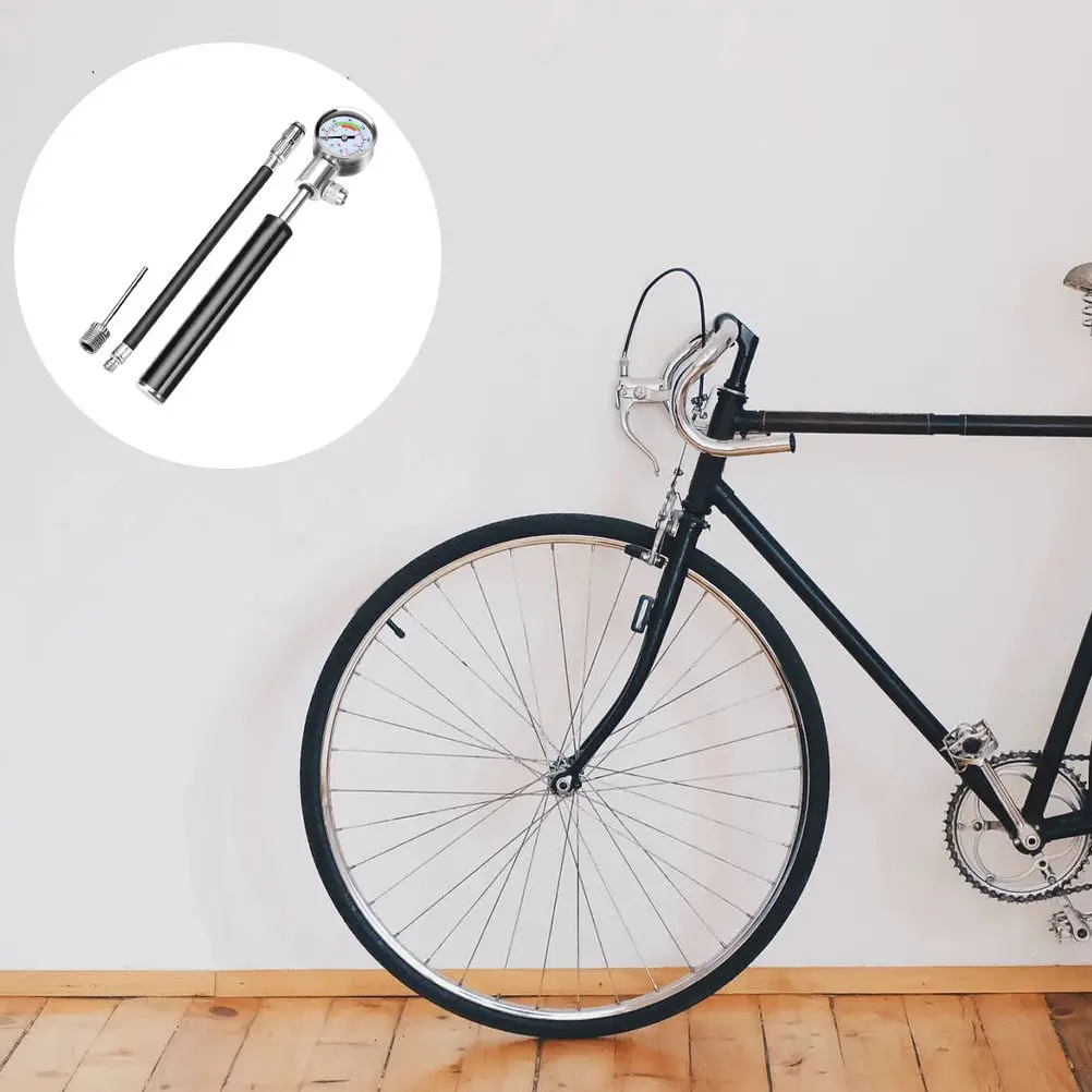 

Портативный ручной насос для велосипедных шин, высоконапорный мини-насос с манометром, инструмент для быстрой накачки для горных велосипедов.