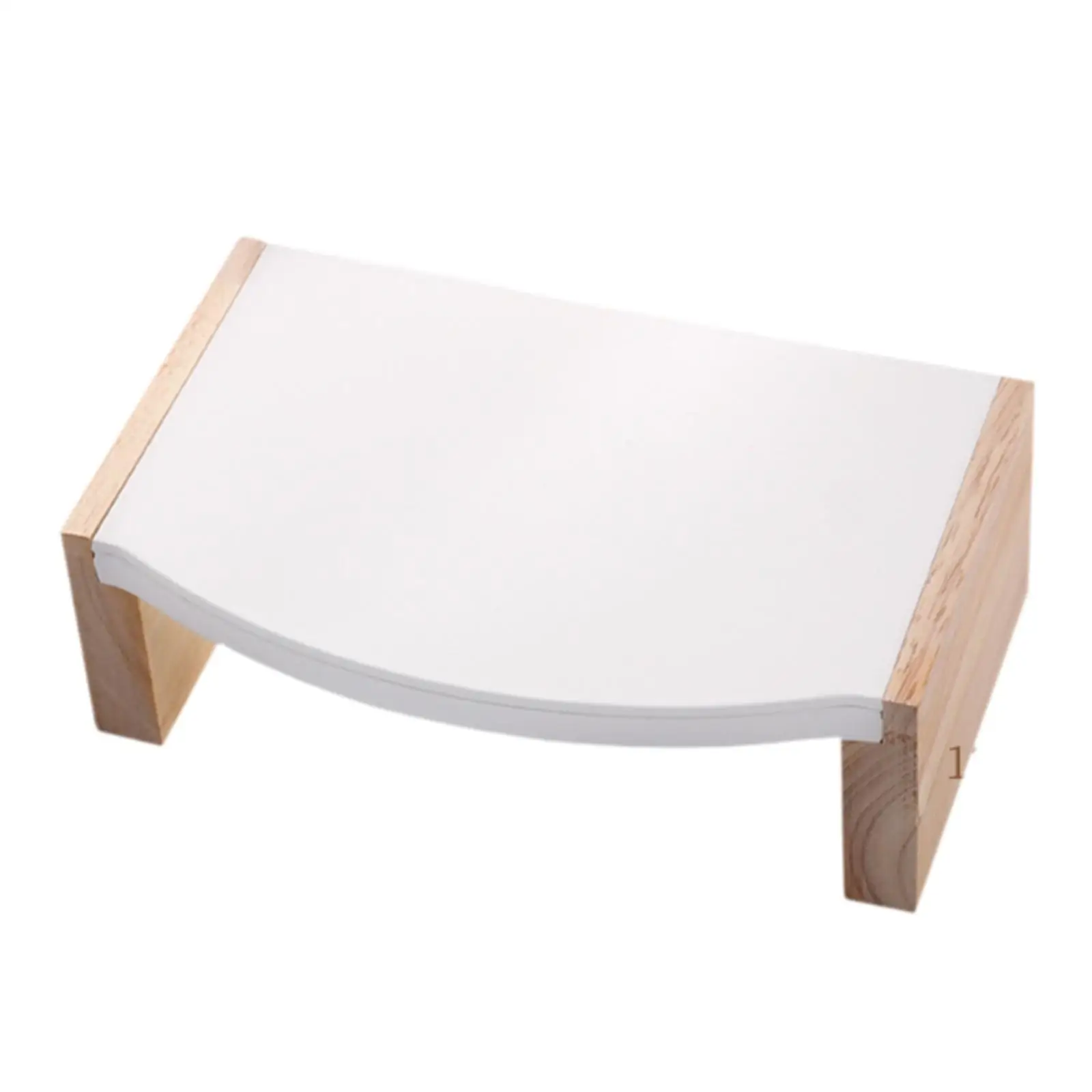 Countertop Jewelry Display Stand with Leather Upholstered Surface Wood Frame Riser for Shop Showcase Organizer