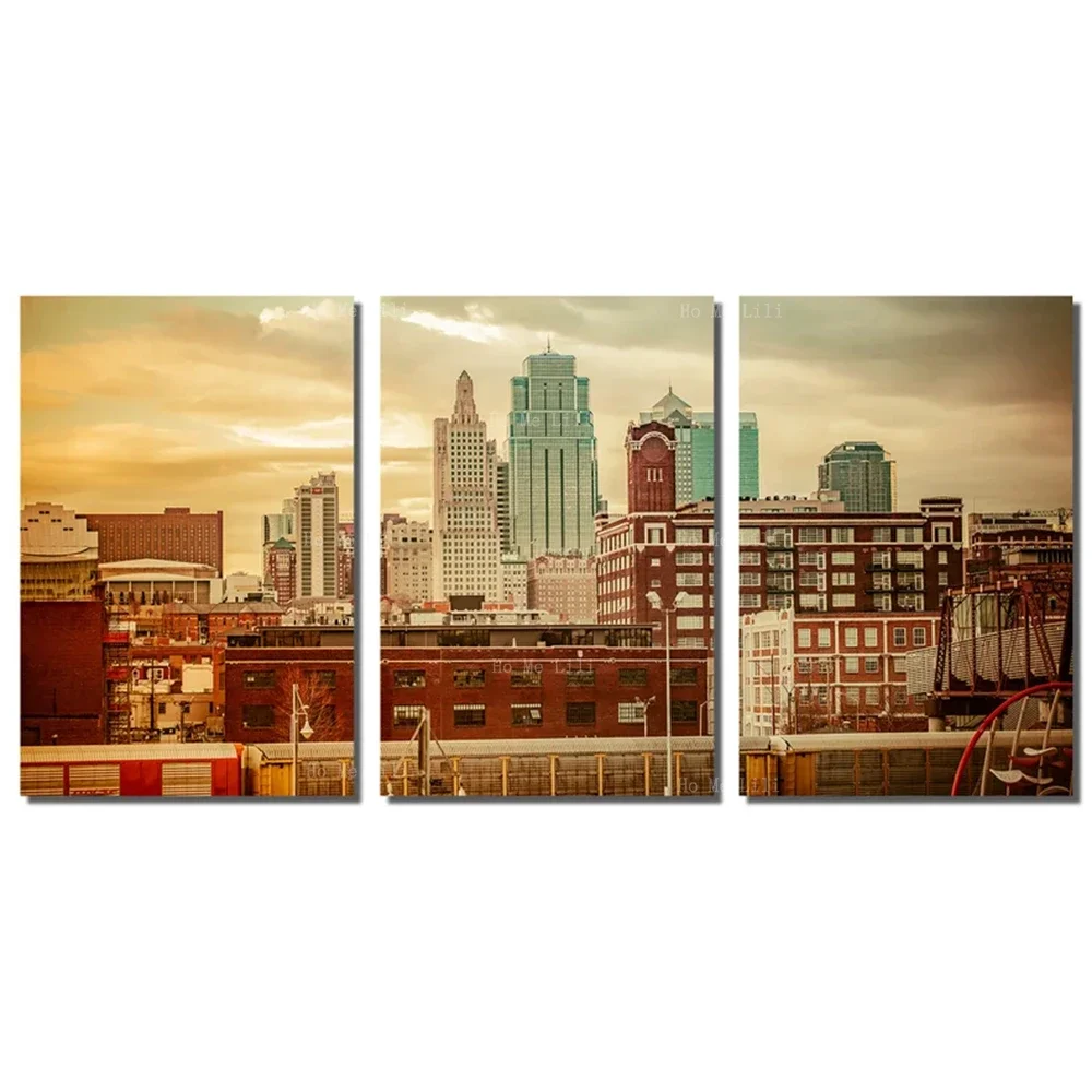 Springfield Ma Dramatic Skies At Dusk Kansas City Missouri Skyline Santa Fe Beautiful Sky Canvas Wall Art