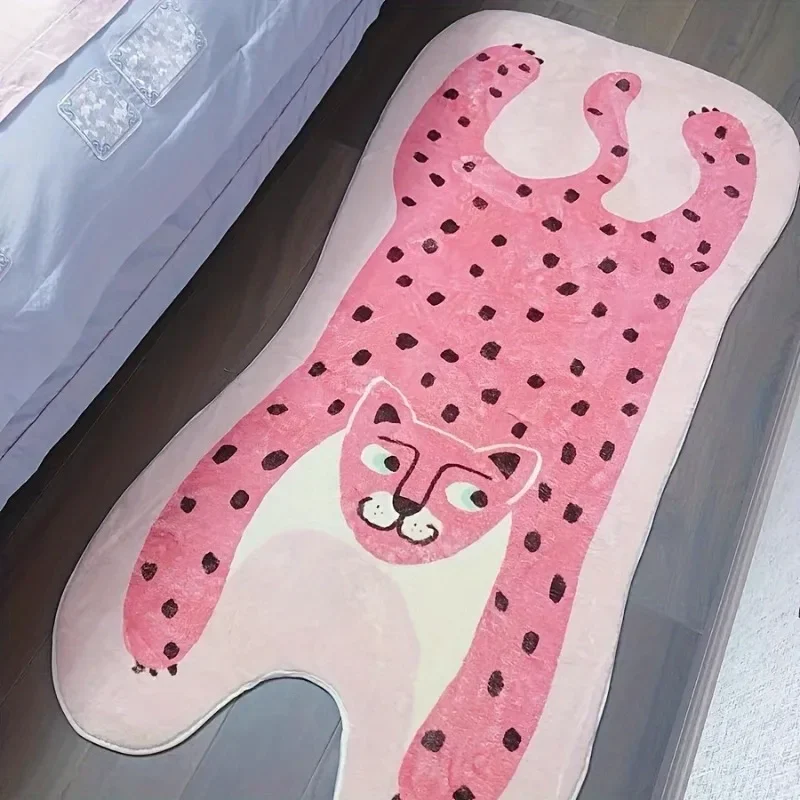 Bedroom Rugs Living Room Soft Carpet Room Cute Shaped Animals Cartoon Plush Plopped Pink Tiger Bedside Blanket Floor Mat