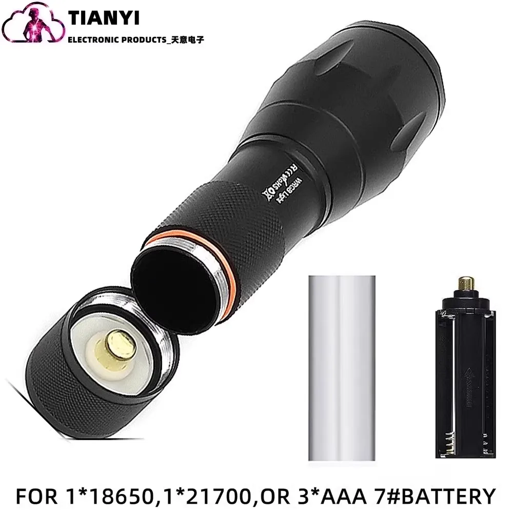 Ziguang 365 395 dual light source focusing flashlight E17 aluminum alloy retractable waterproof battery charging