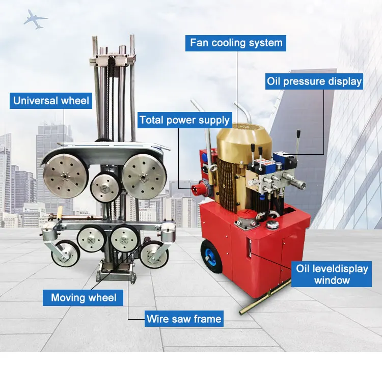 Heavy Duty Hydraulic Wire Saw Cutting Machine Concrete Rope Saw Cutter Hydraulic Stone Saw Machine For Construction Demolition