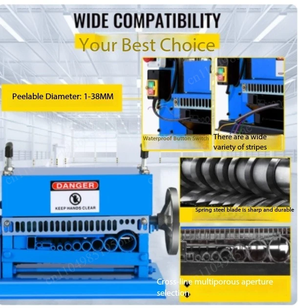 Electric Wire Stripping Machine 370W 750W with Blade 1-38mm Cable Stripper for Removing Plastic Rubber From Wire Copper Recycle