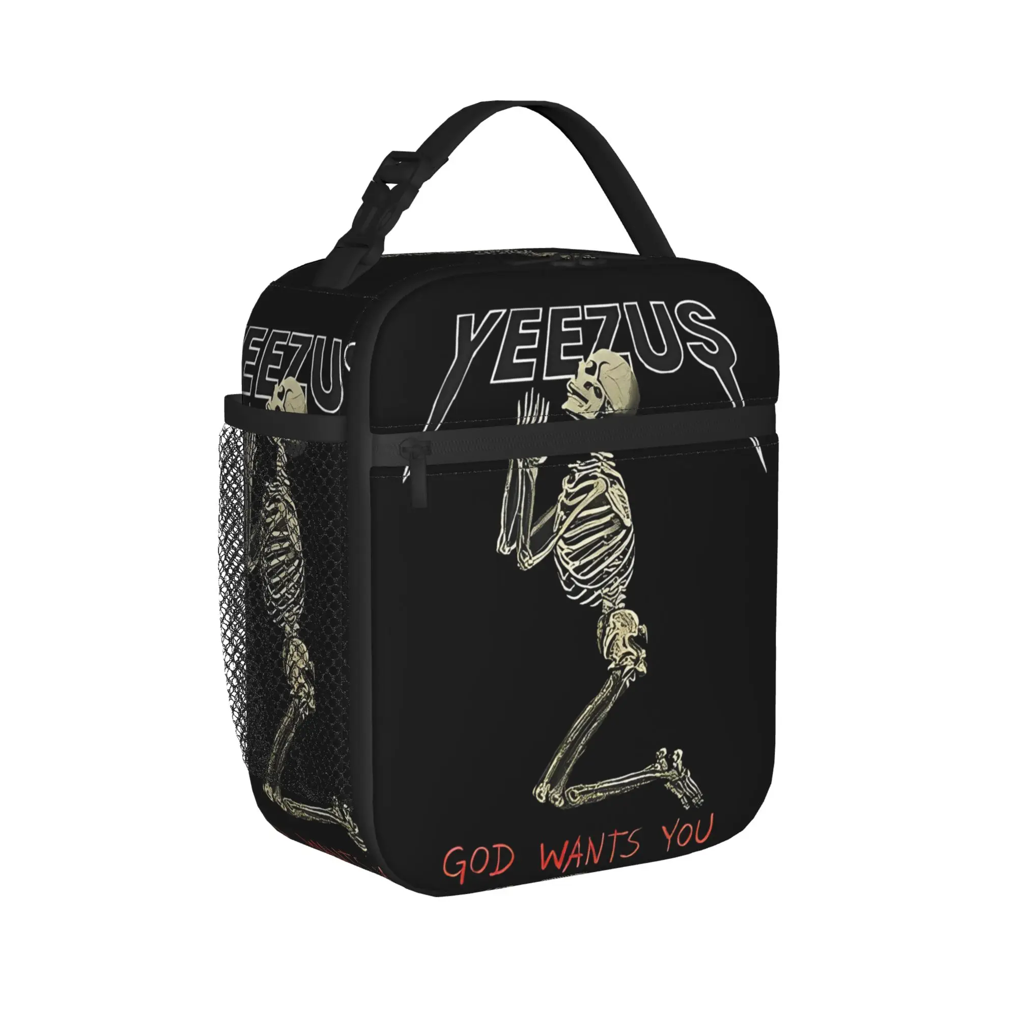 Kanye West Insulated Lunch Bag Large God Wants You Reusable Thermal Bag Lunch Box Tote Office  Travel Food Bag