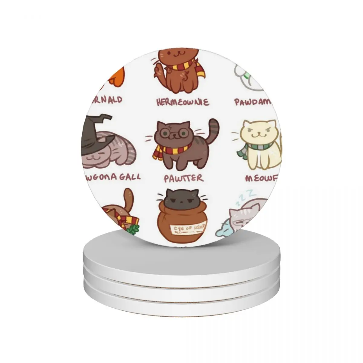 Пушистые керамические подставки Pawtter (набор из 4) белые подставки kawaii на заказ