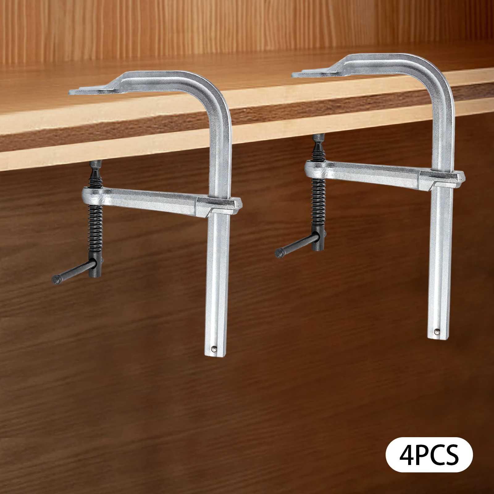 

Набор из 4-х сверхмощных F-образных зажимов из кованой стали с быстросъемной рукояткой для металлообработки