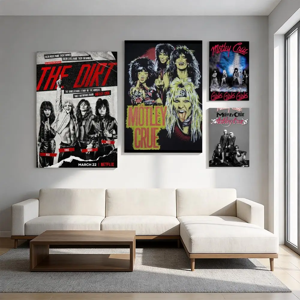 P-Popular Band M-Motley Crues Poster Premium HD Self-Adhesive Wall Decor – Peel & Stick, Residue-Free