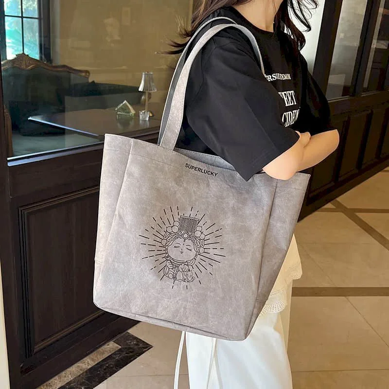 Tyvek Handbag for Women Tote Bag Reusable Waterproof Shoulder Bags Casual Personal Printed Fashion Durable Gift Shopping Bags