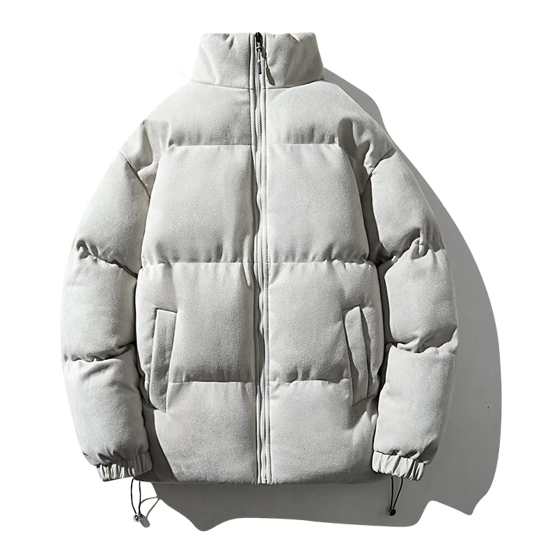 Winter Männer Baumwoll jacke Vintage warmes Wildleder Nickerchen wind dicht dicke Parkas lässig Herren Daunen jacken stehen Kragen männliche Streetwear