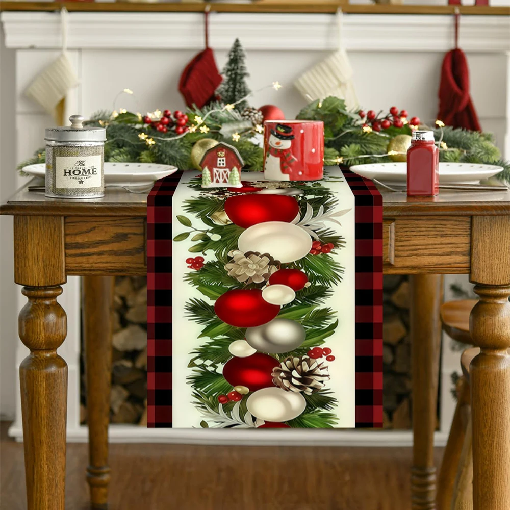 クリスマス テーブルランナー 赤黒バッファローチェック柄 ク - Christmas Table Runner のレビューと価格