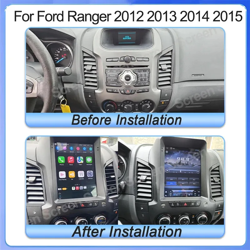 9.7 Inch Android 15 For Ford Ranger 2012 2013 2014 2015 Car Radio Stereo Auto Carplay GPS Navigation Screen Player Video 5G WIFI