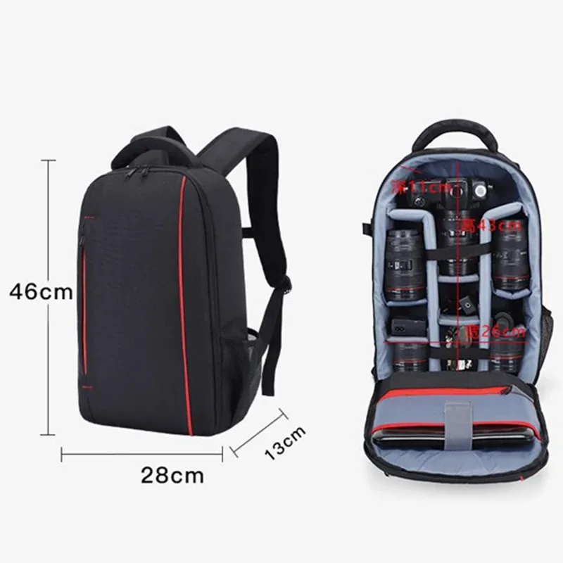 Professional Large-capacity Camera Bag Waterproof Nylon Wear-resistant Photography Backpack for Canon, Nikon, Sony, Fuji