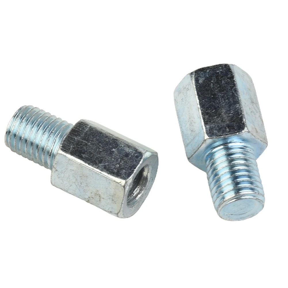 Pair of Motorcycle Mirror Adapters for 8mm to 10mm Clockwise Threaded Handlebar Mounts Used on Scooters and Bikes