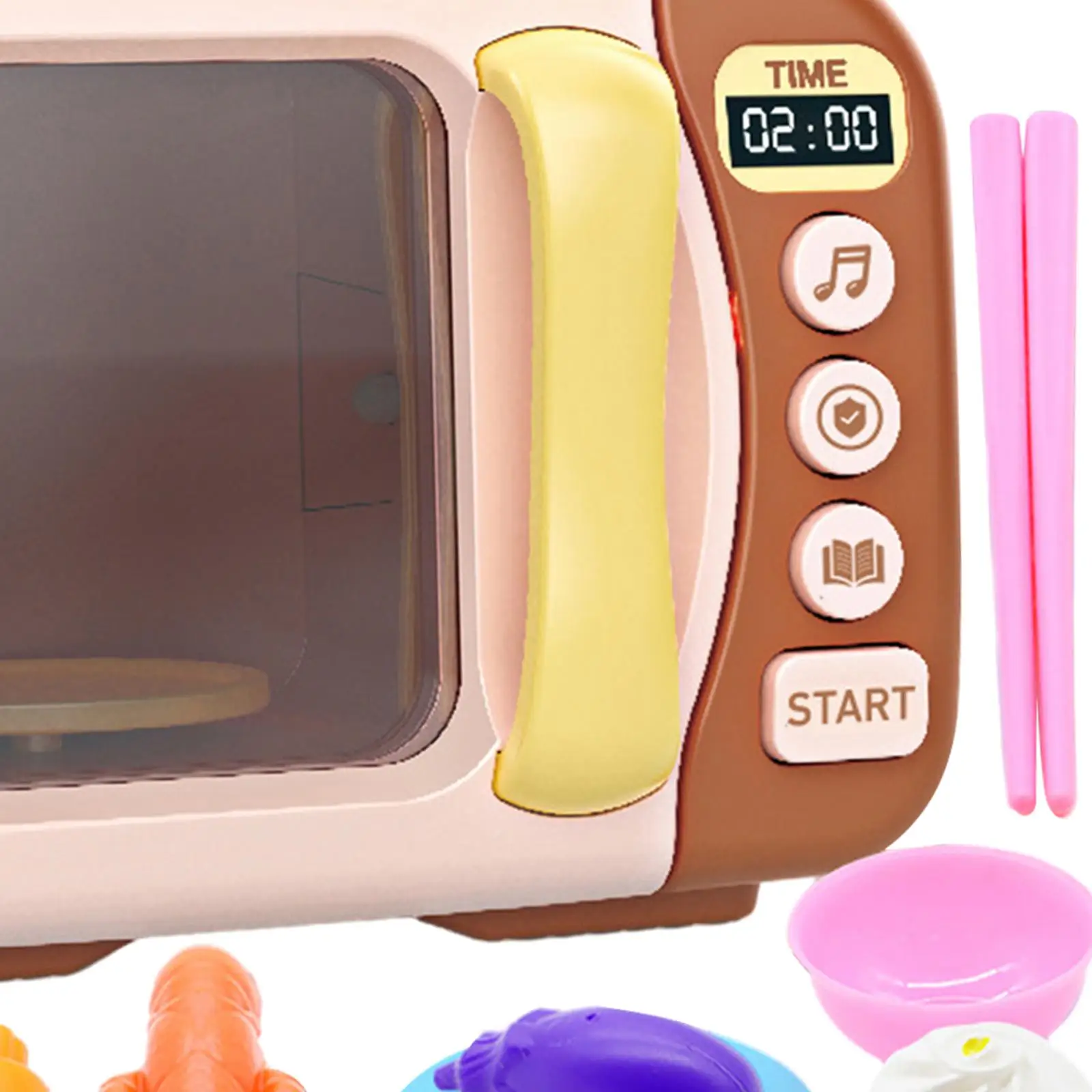 Kitchen accessories and food for children, microwave play for