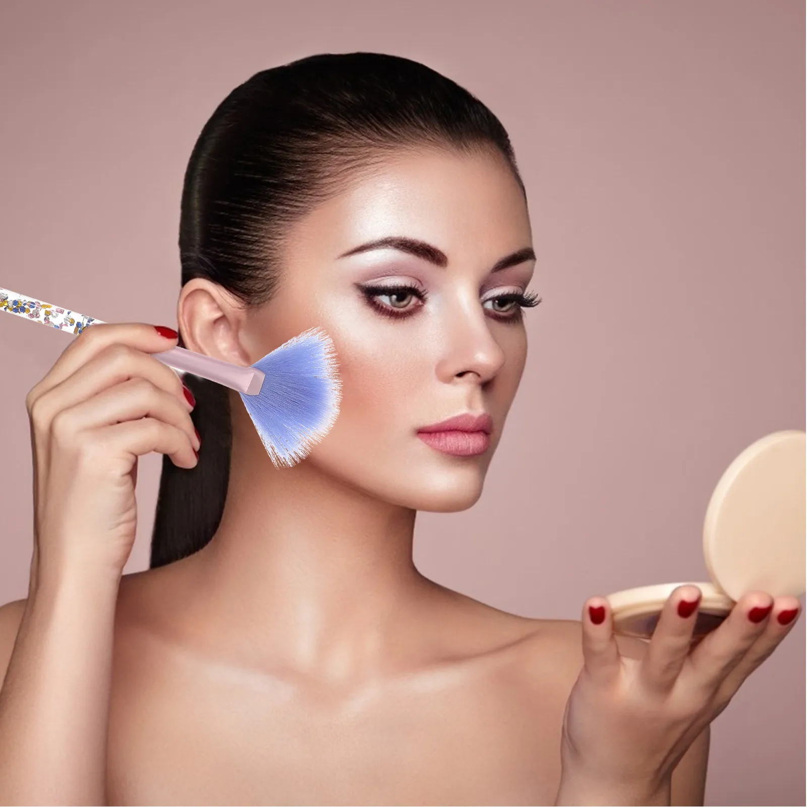 

7Pcs Makeup Brush Set Professional Quality Portable Compact Design for Eyeshadow Blending Concealer Face Beauty Tools