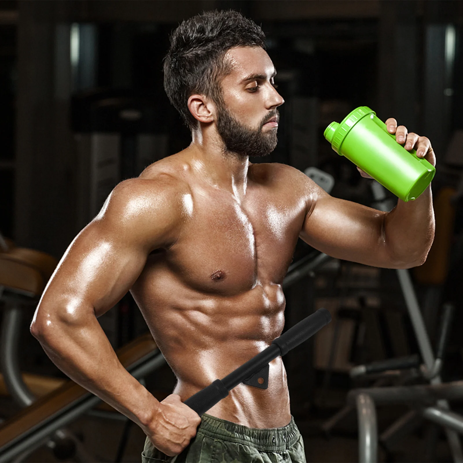 

High-Quality Steel Pull Down Bar Triceps Bicep Trainer Fitness Lever Handle Hollow Grip Strength Equipment Home Gym