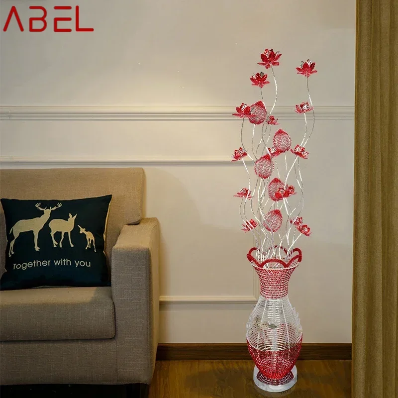 ABEL Modern Floor Lamp Fashionable Iiving Room Bedroom Wedding Red Aluminum Wire LED Originality Decorative Standing Light