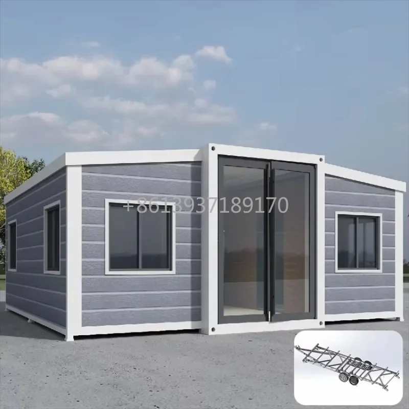 Foldable Winter Proof Finished Tiny Wooden Houses Craft Wooden Tiny House on Teailer