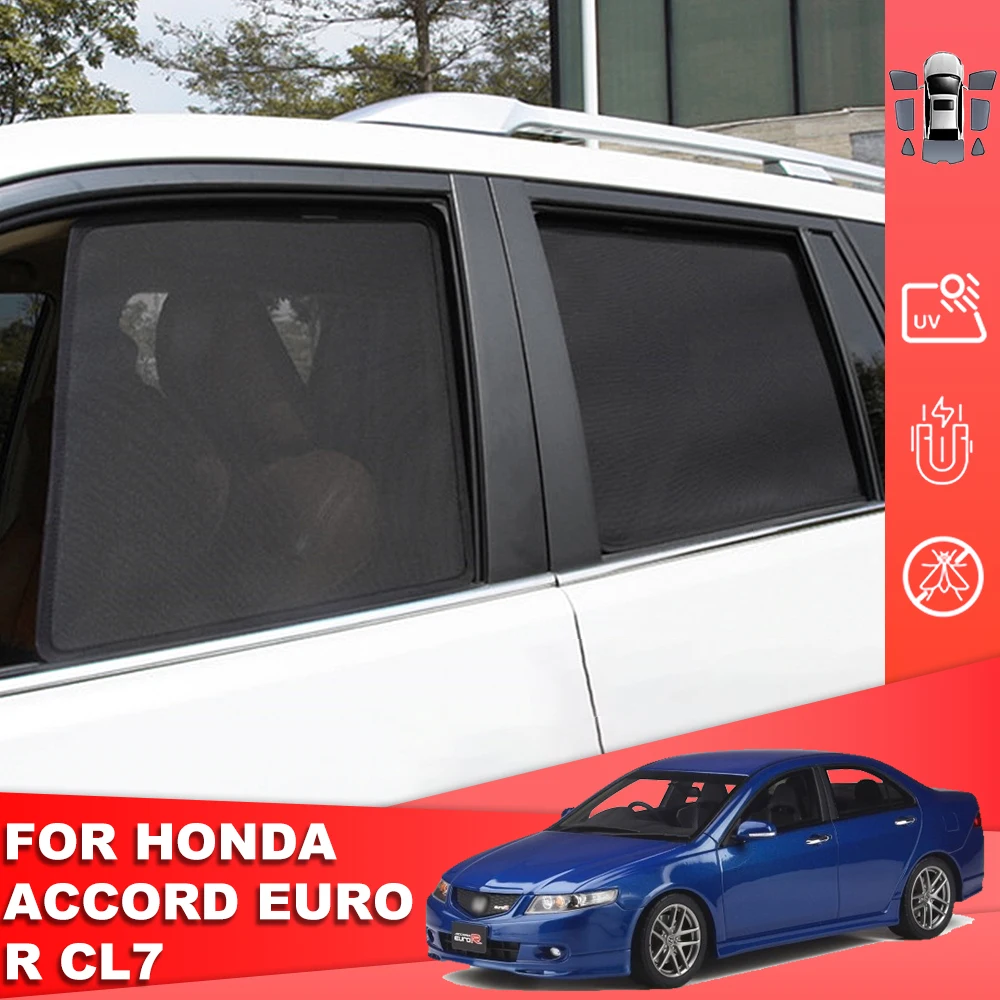 For Honda Accord Euro R CL7 2003-2007 Magnetic Car Sunshade Shield Front Windshield Curtain Rear Side Baby Window Sun Shade