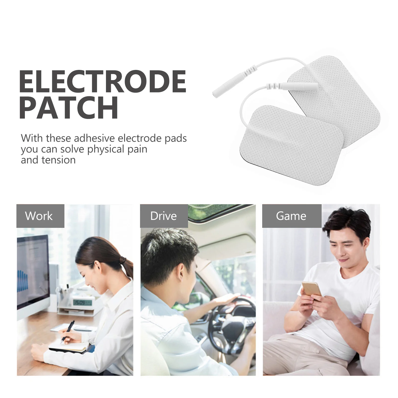 

10 шт. портативные электродные подушечки, сменные патчи для физиотерапии, массажные пластыри, обезболивающие аксессуары, пластыри