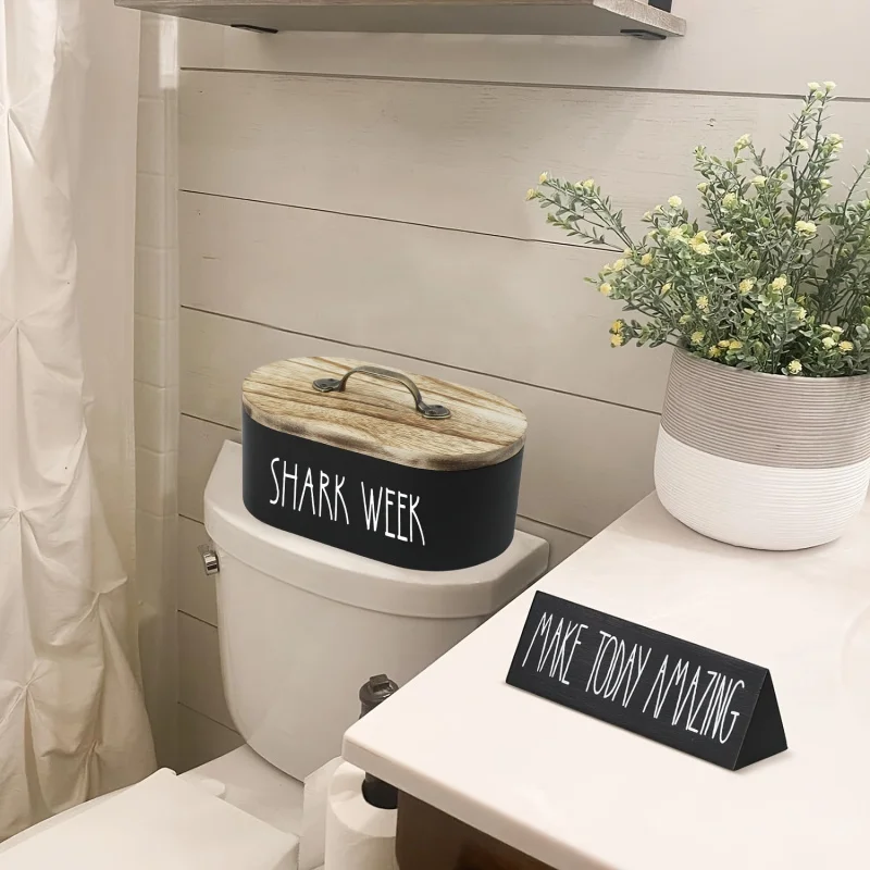 Bathroom Cover Tampon Storage Box,Wooden Decorative Bathroom Storage Basket,Bathroom supplies