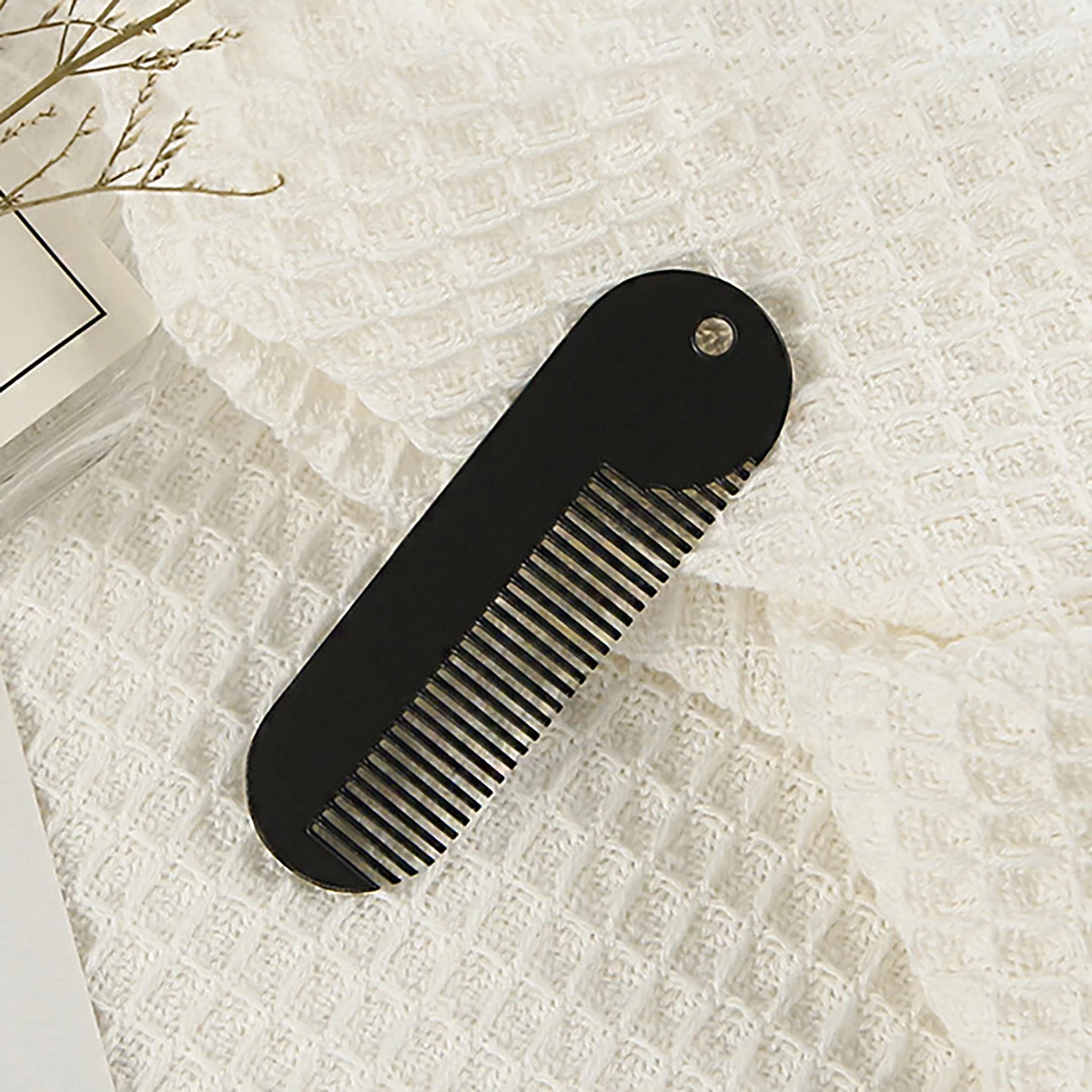 Mini Pocket Beard Comb with Metal Shaving Brush