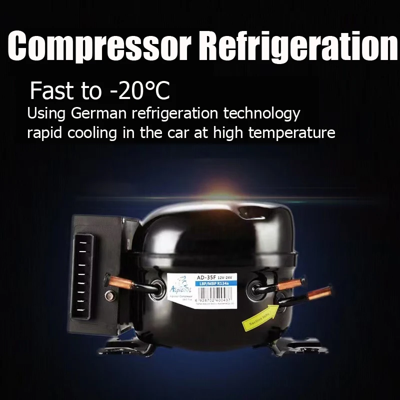 12/24V Portable Compressor Refrigerator 15L Cooler For Caravan Camping Travel or Cosmetic Freezer Car Mini Fridge AC 110-240V