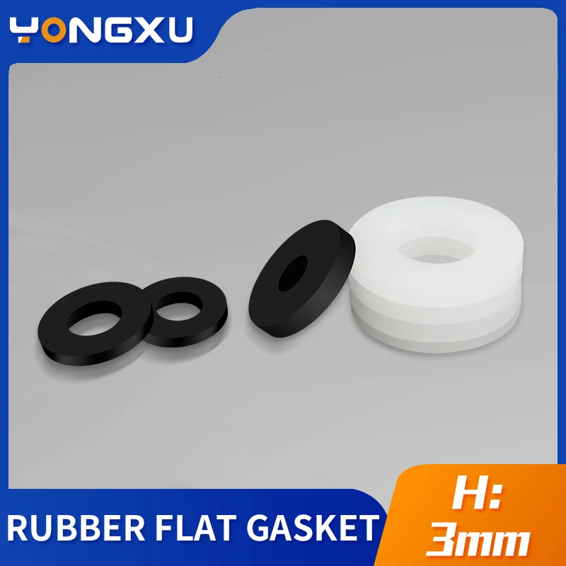 H3mm Flat gasket M2-M42 nitrile silicone fluorine rubber NBR VMQ FKM wear-resistant shock-absorbing waterproof sealing gasket