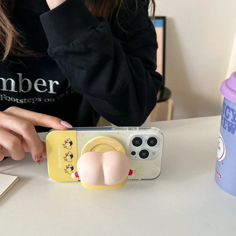 Crayon Shin-chan per Magsafe Cellulare Grip Tok Griptok Anime Cartoon Supporto per telefono per IPhone Samsung Presa magnetica per telefono