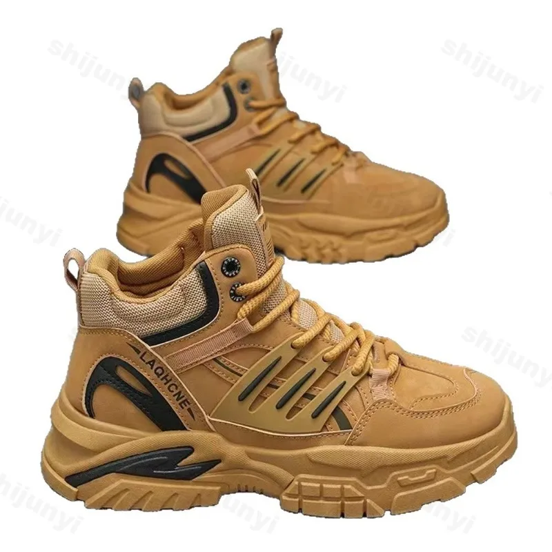 الرجال عالية أعلى أحذية رياضية خريف 2025 جديد عالية أعلى حذاء من الجلد حذاء كاجوال مريح في الهواء الطلق احذية الجري عالية الجودة Zapatillas