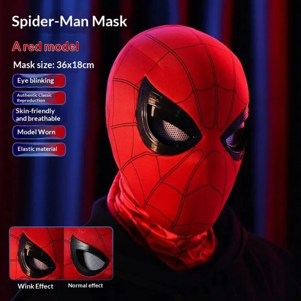 2026 Spider-Man Headgear With Movable Eyes Cool Cosplay Accessory Manual Electric Amazing Mask Gift For Festivals Party Display