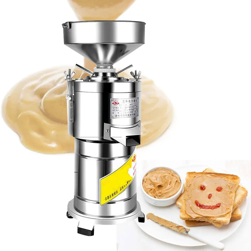 Auto Continuous Grinder Machine Commercial Full Power Fresh Fine Grind For Stall Peanut Sesame Nut Sauce Grinder