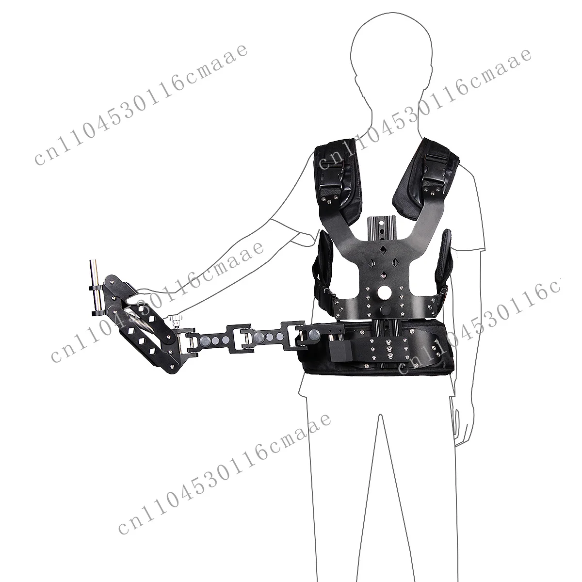 SC200s Aluminum Single Shock Absorber Arm Stabilizer Strap-5-8KGS Load-bearing Black