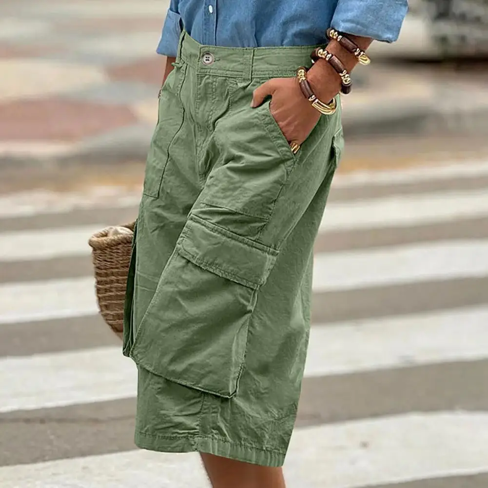 2026 Women Cropped Pants Mid-Waist Design Straight Wide Leg Casual Trousers Casual Loose Cropped Pants Running Cycling Pants 80%