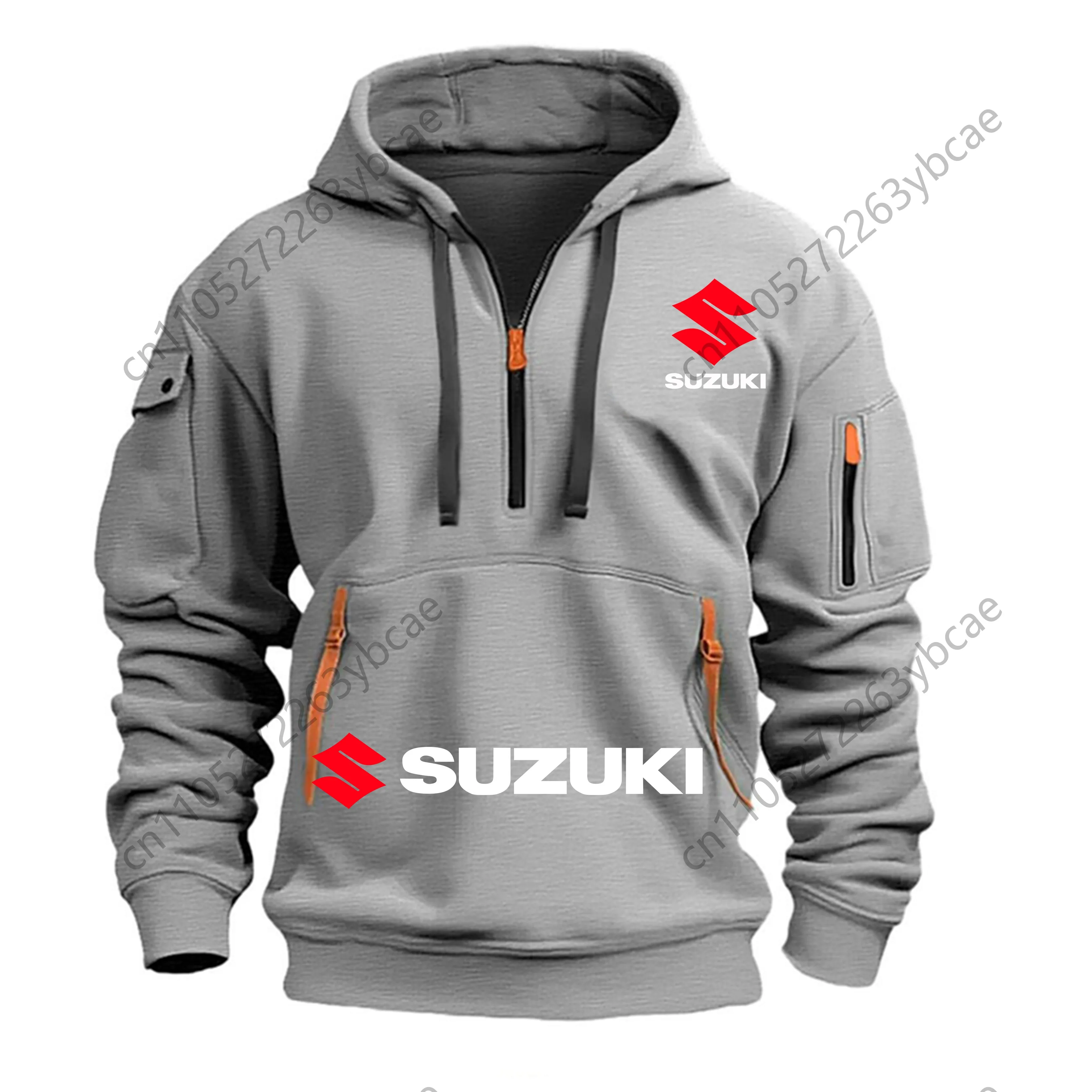 Suzuki herenhoodie outdoor motorrijpak: zacht, comfortabel, ademend, stijlvol herfst-/winterstijl