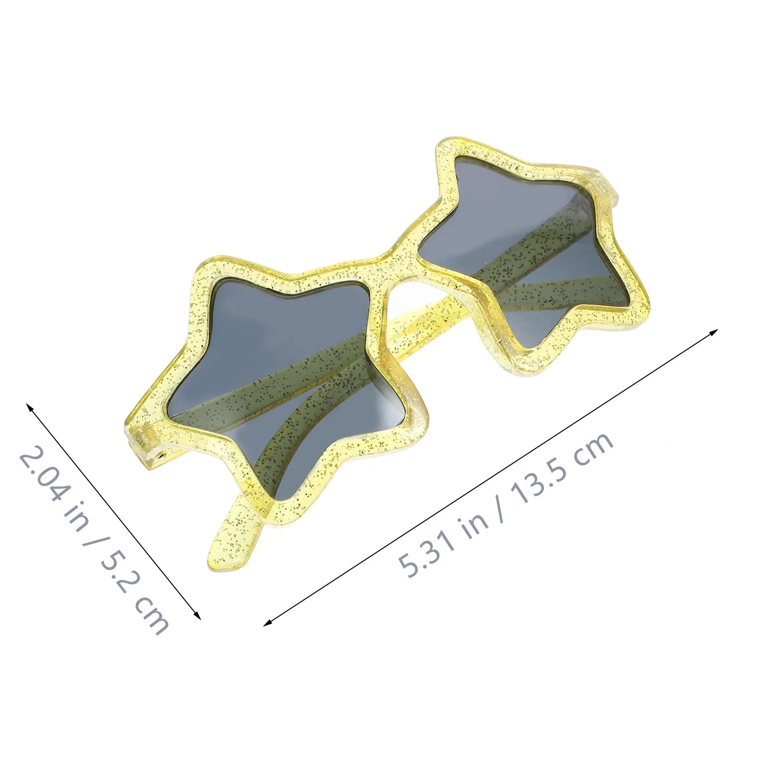 

1pcs Five-Pointed Star Sunglasses For Women Men Lightweight Metal Frame Uv Protection Party Costume Accessories Yellow