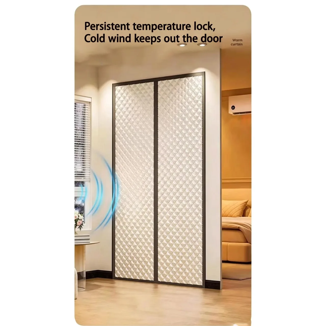 Winter Magnetic Door Curtain; Heat Insulation; Cold Protection; Windproof; Cotton Door Curtain; Automatic Closing; Middle Magnet