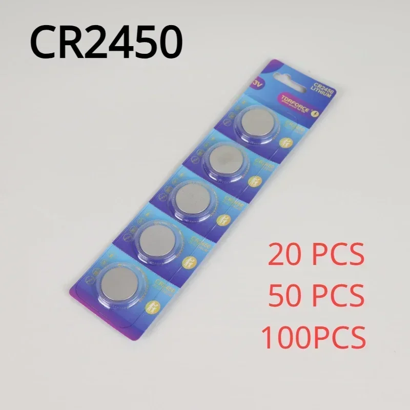 

20/50/100PCS CR2450 Button Batteries 3V Lithium Battery Toys Coin Cell Batteries for Watch Toy Clock Remote Control Calculator